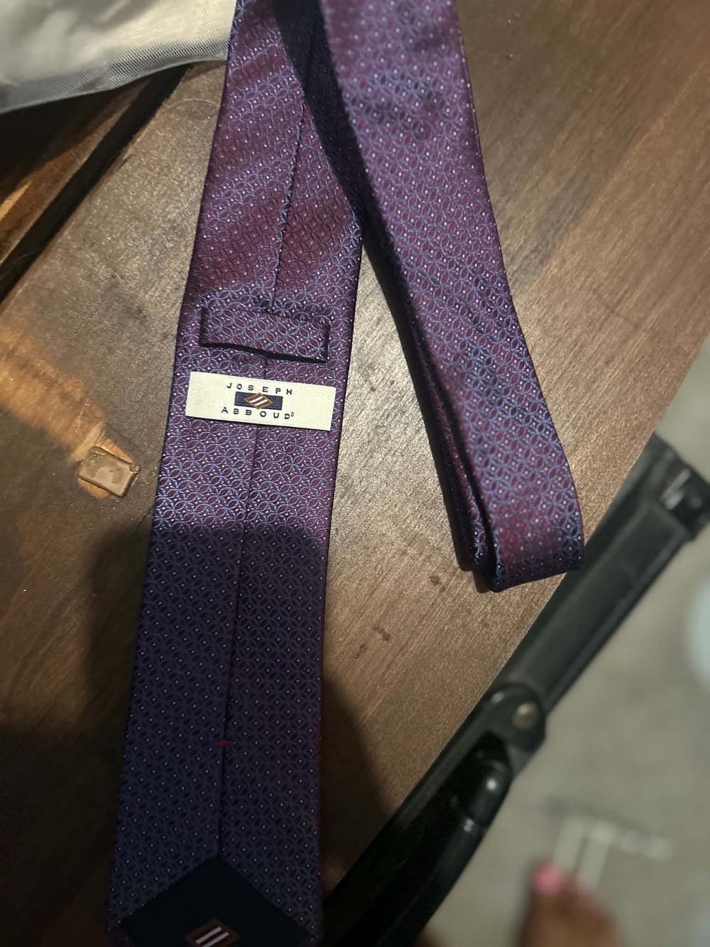 Joseph Abboud Purple Patterned Silk Tie